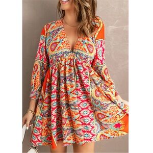 Wanna Be With You Boho print mini dress! NWOT
